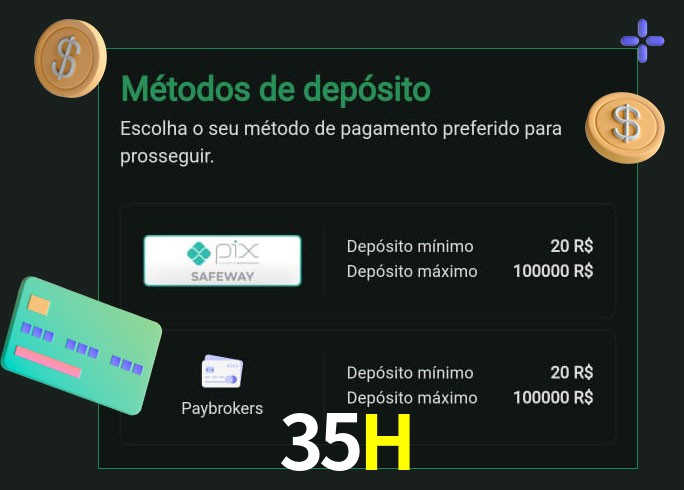 O cassino 35H oferece uma grande variedade de métodos de pagamento